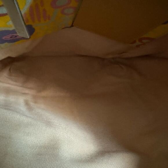 CHANEL CC Logos Flower Shoulder Tote Bag Canvas Leather Yellow 2 callouts GUC - Picture 11 of 11